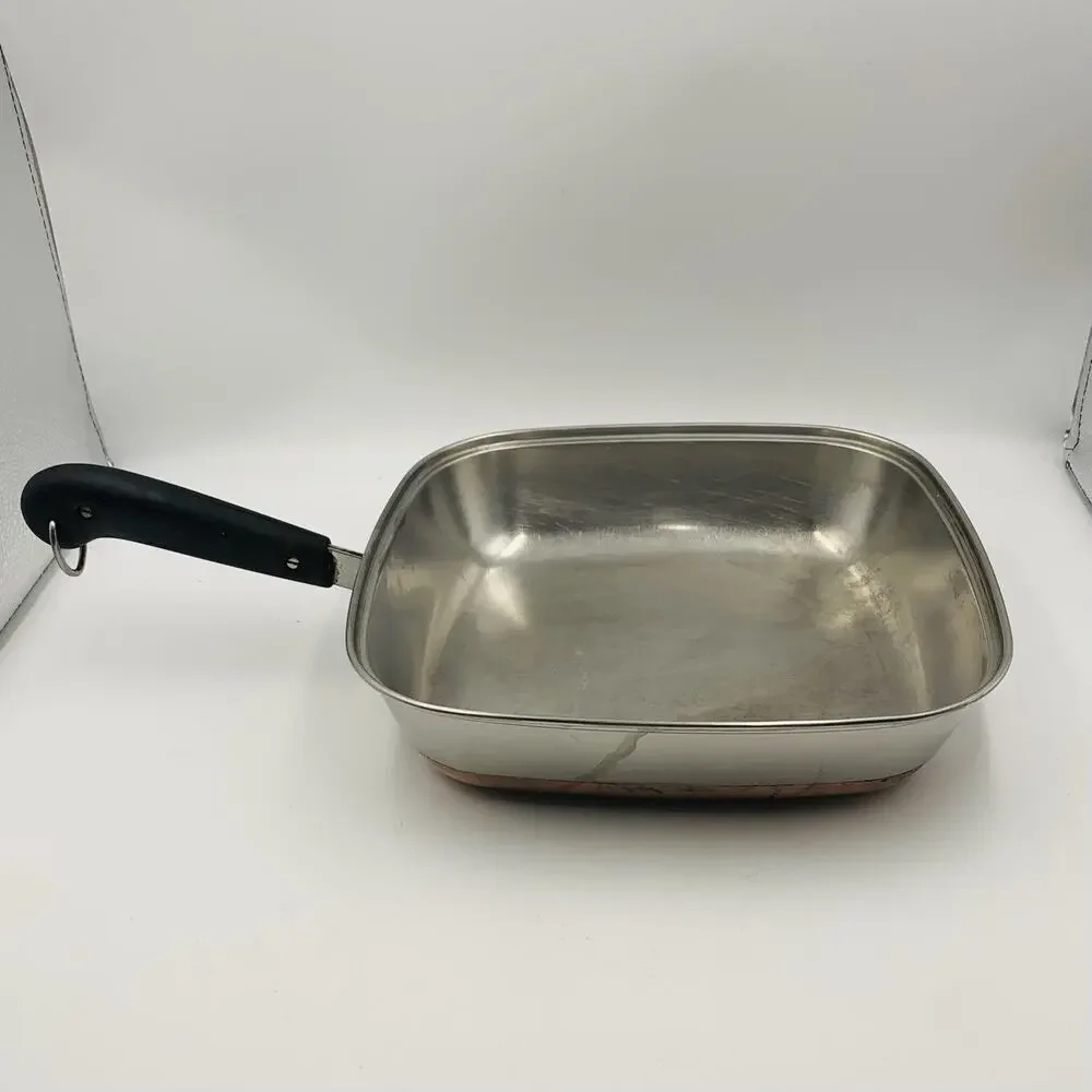 Revere Ware Pre 68 Copper Clad SS Square 11